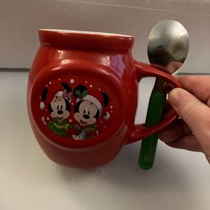 Minnie and Mickey used mug with spoon